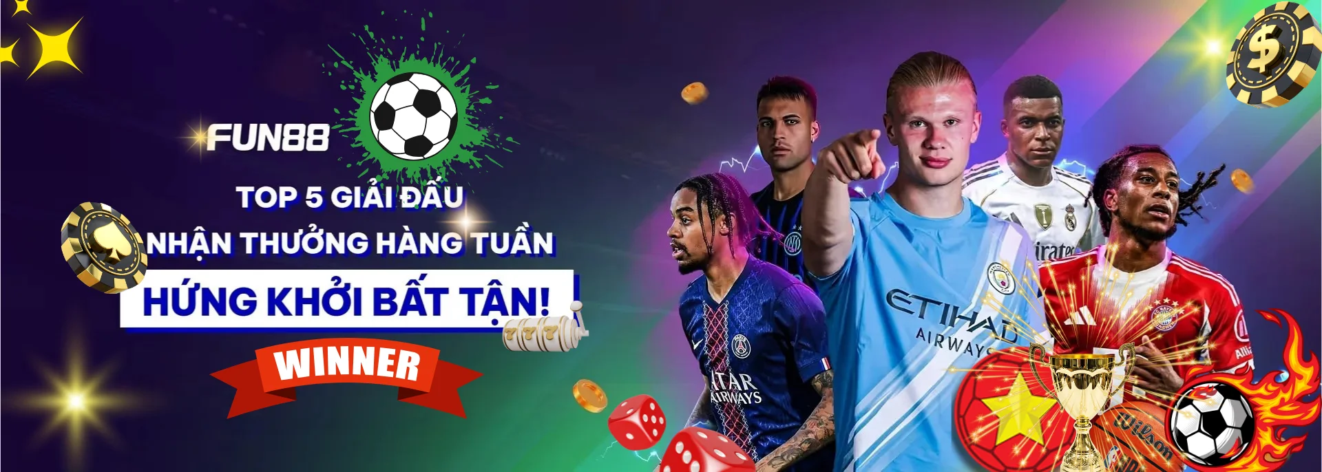 Fun88 - Đồng hành cùng 5 giải đấu bóng đá hàng đầu